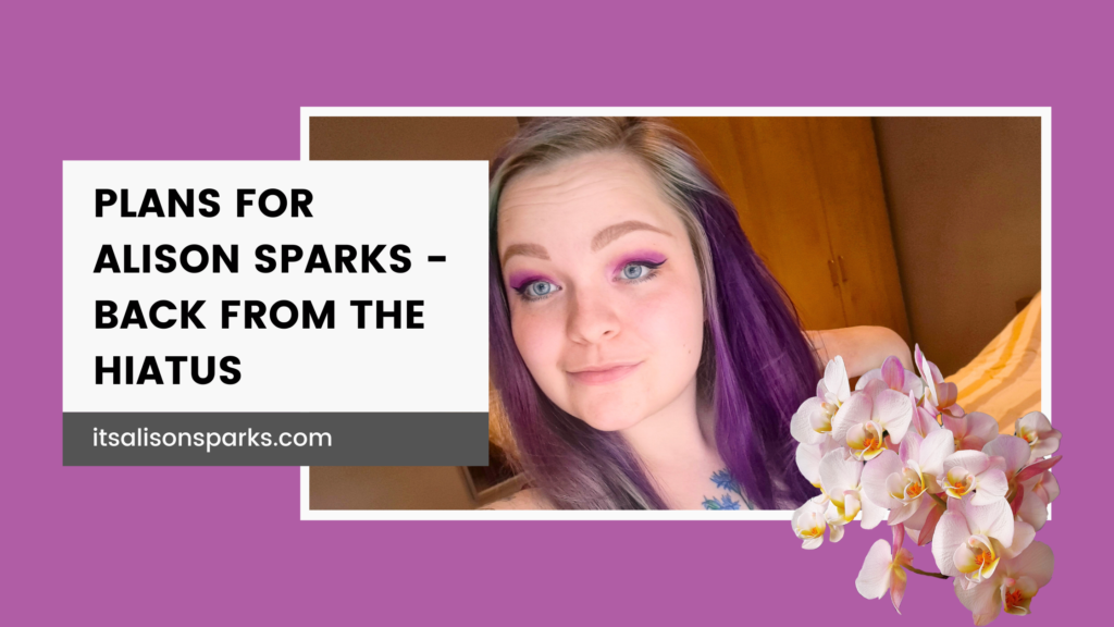 Blog post cover with portrait of a purple and green haired girl.